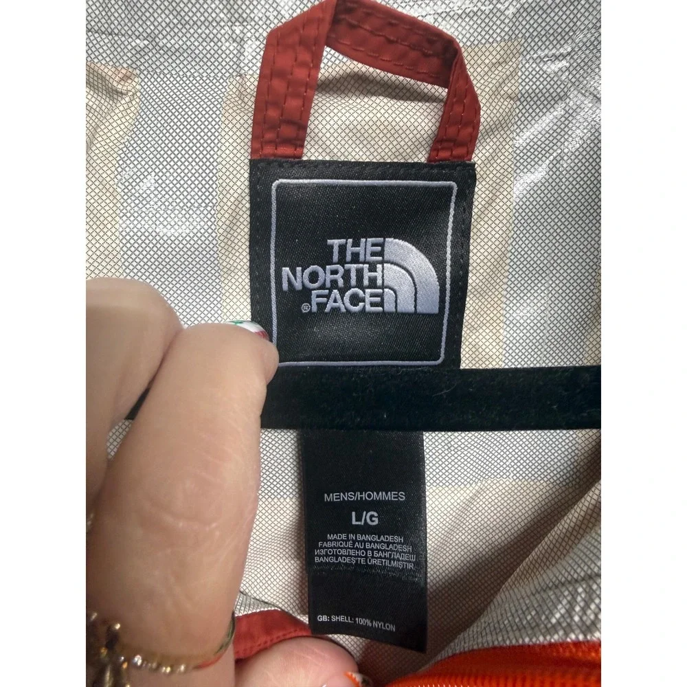 The‎ North Face Mens HyVent 1/2 Zip Rain Jacket Orange Red Pullover Size L